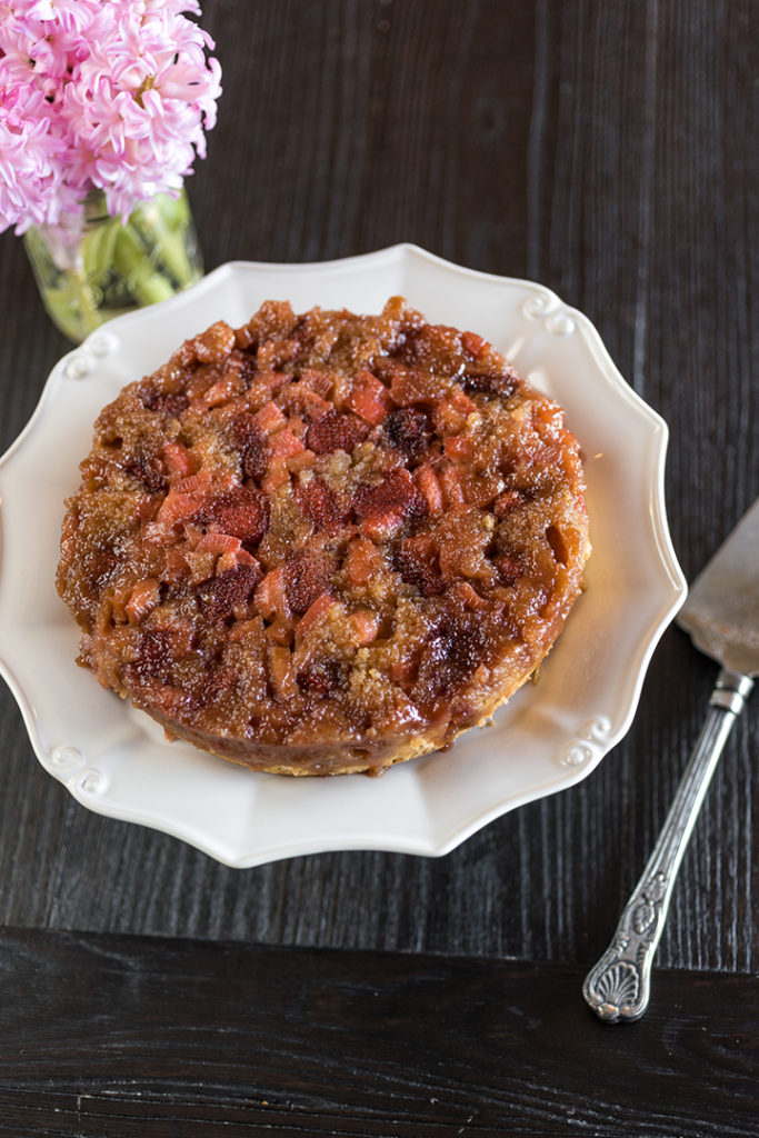 Strawberry Rhubarb Upside Down Cake