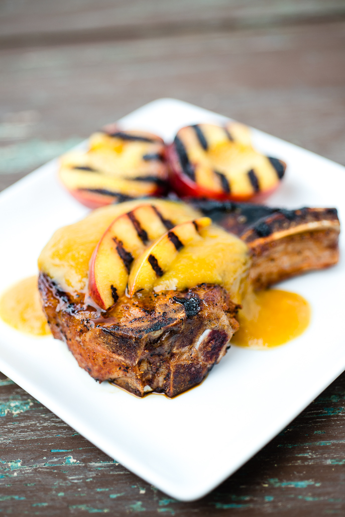 Blog for Grilled Pork Chops with Curried Ginger Nectarine Sauce