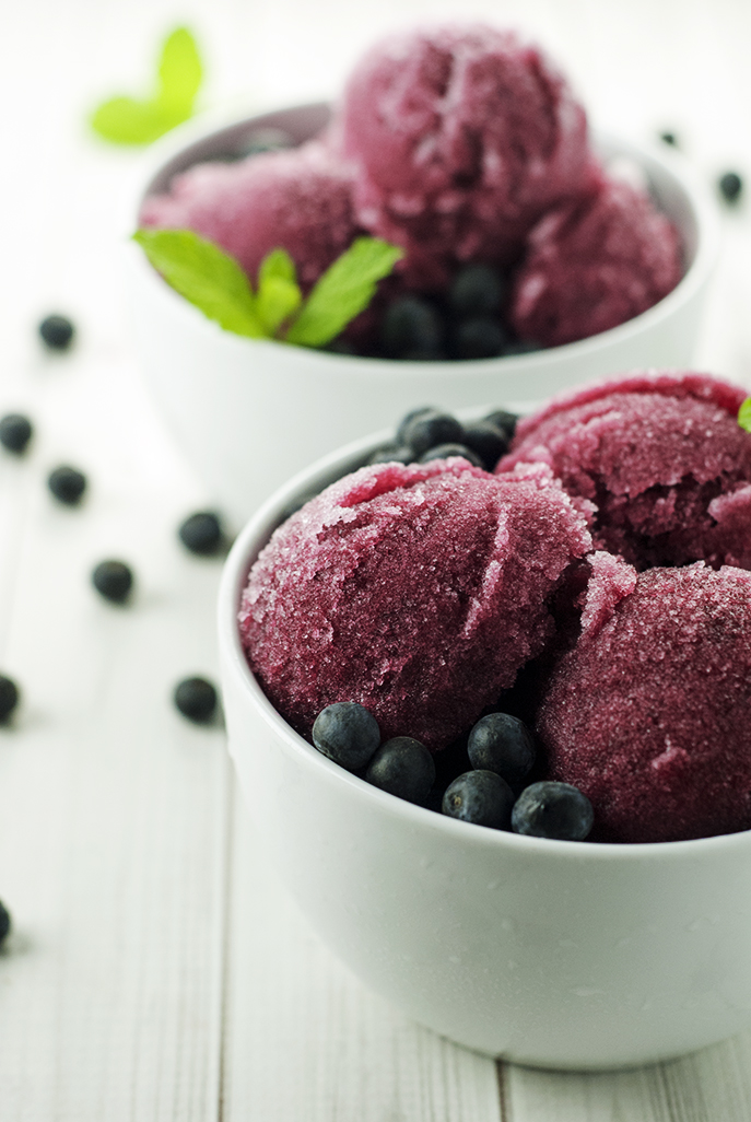 Center Stage: Blueberry Mint Sorbet with A Simple Pantry