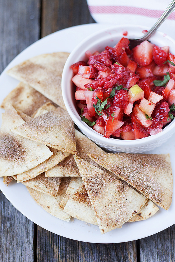 Center Stage: Cinnamon Chips and Apple Berry Salsa with Heather’s French Press