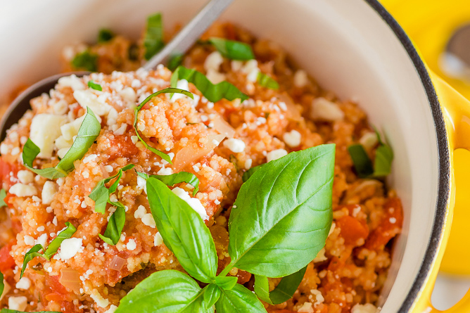 Party Crock Couscous with Feta and Tomatoes