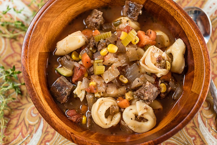 Slow Cooker Sausage and Tortellini Stew