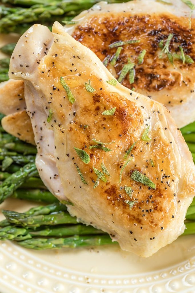 Sous Vide Chicken and Asparagus with Brown Butter