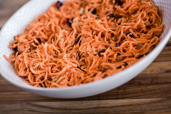 Fall Side Dishes: Spiralizer Carrot Slaw