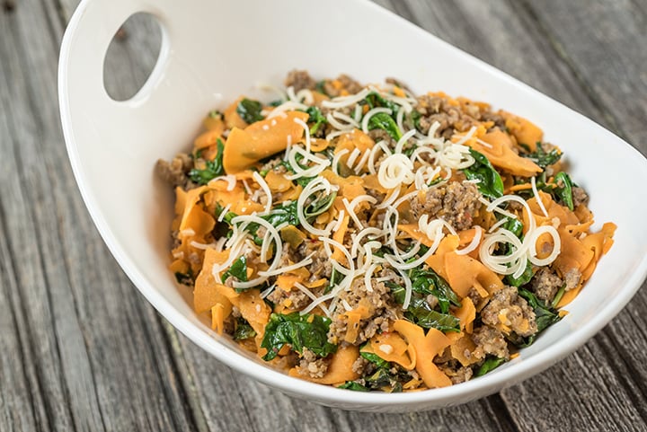 Blog for Spiralizer Sweet Potato Pasta with Sausage &#038; Spinach