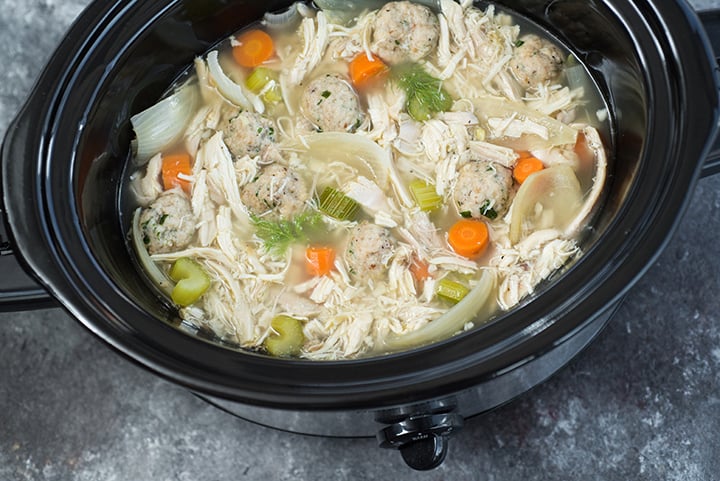 Slow Cooker Easy Matzo Ball Soup