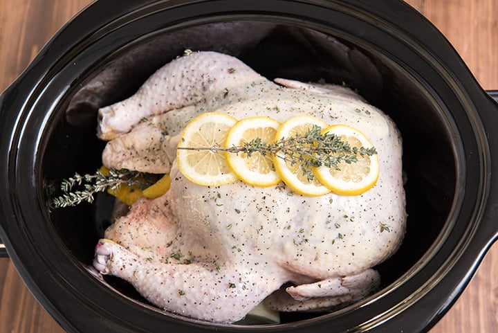 Slow Cooker Lemon Thyme Whole Chicken