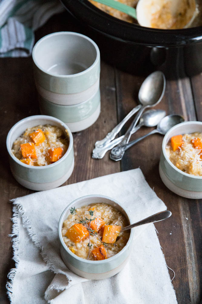 Center Stage Slow Cooker Butternut Squash Risotto with The Vintage Mixer