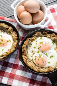 Skillet Breakfasts: Spiralizer Egg Nests