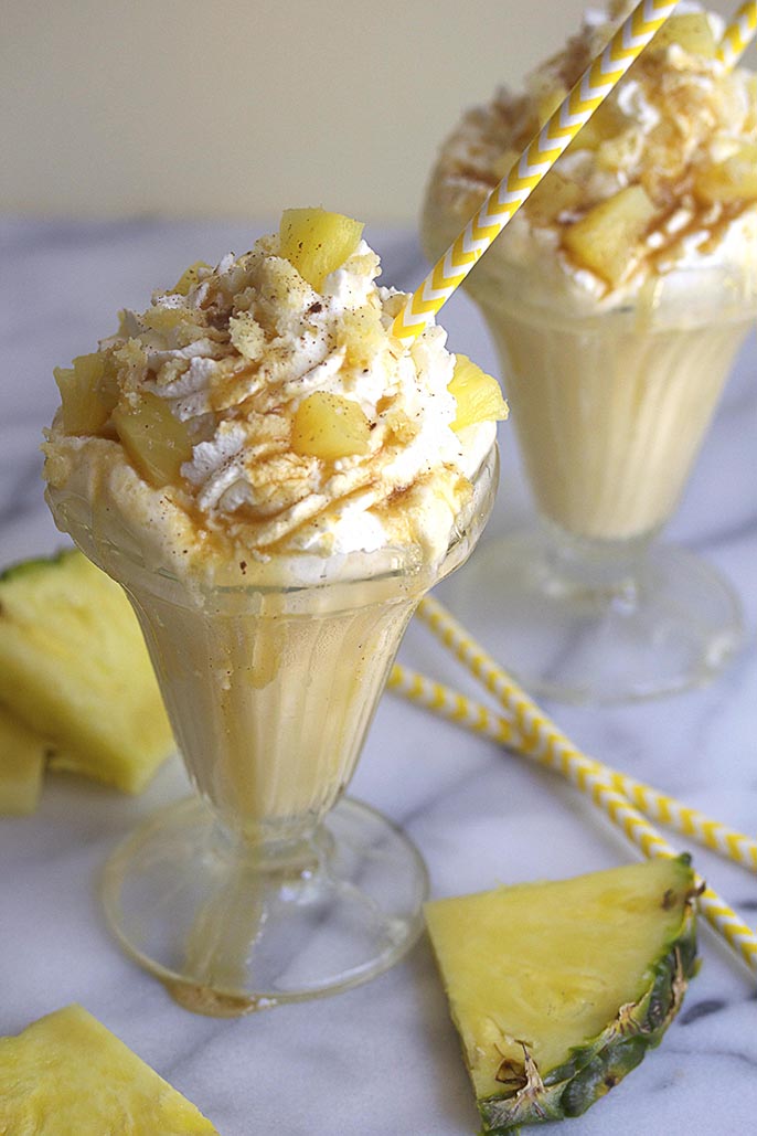 Center Stage: Pineapple Upside Down Milkshakes with Grandbaby Cakes