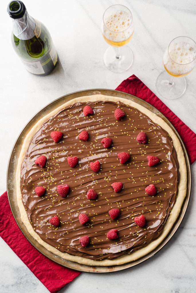 Nutella Raspberry Valentine’s Day Pizza
