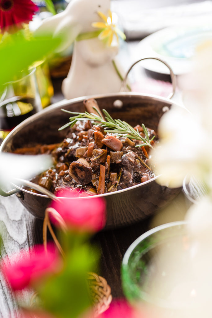 Slow Cooker Braised Lamb Shanks in Red Wine